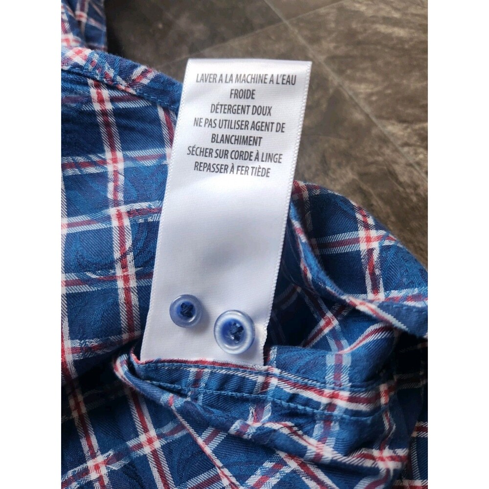 Robert Graham Shirt Button Up Paisley On Plaid Roll Over Cuff Knowledge Red Blue - Picture 16 of 16